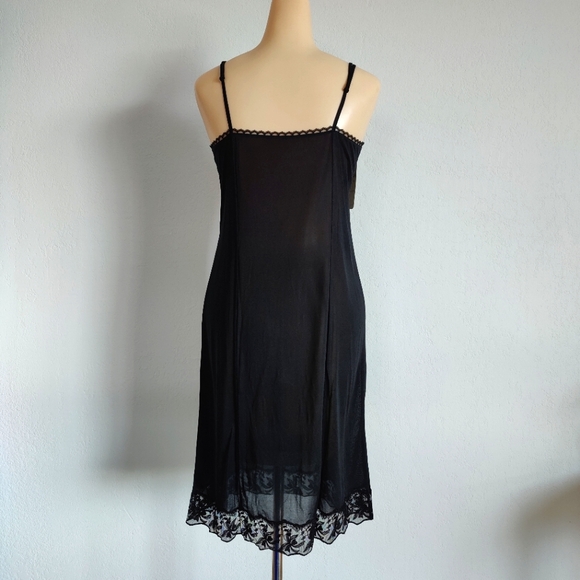 COPY - NWT Vintage Silk Slip Dress | Knit Silk Lingerie Nightgown- Black | Lace… - Picture 4 of 5